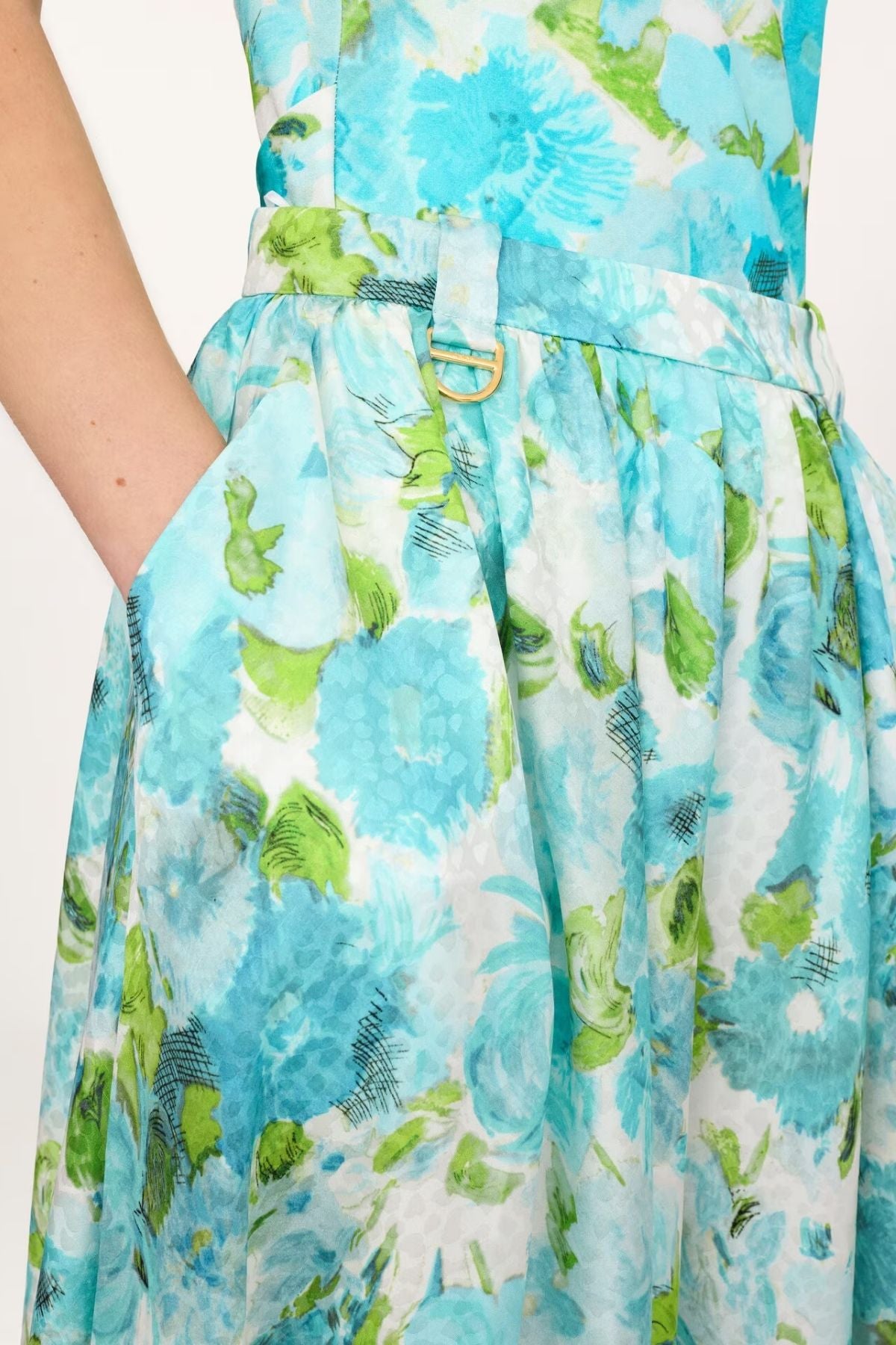 Chloé Aqua Flowers Balloon Pants - White Blue
