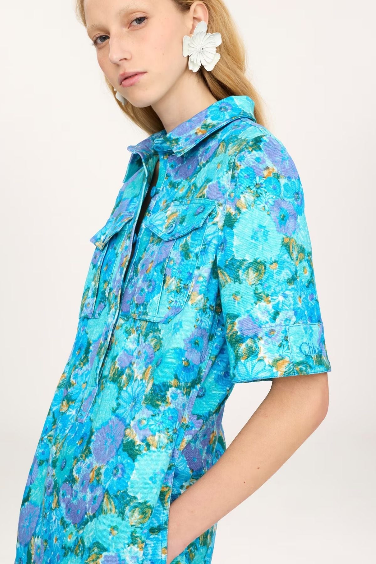 Chloé Blue Daisies Dress - Blue Multi