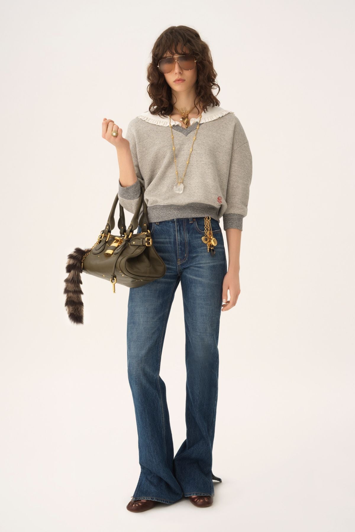 Chloé Collared Sweatshirt - Vapor Grey