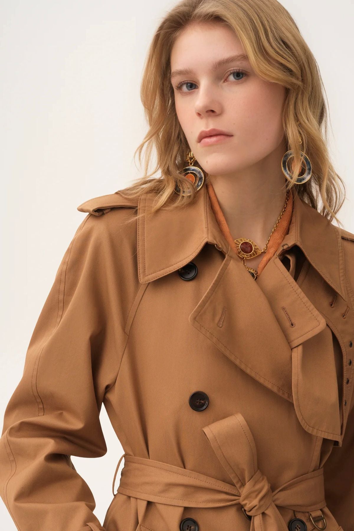 Chloé Cotton Gabardine Trench Coat - Golden Brown