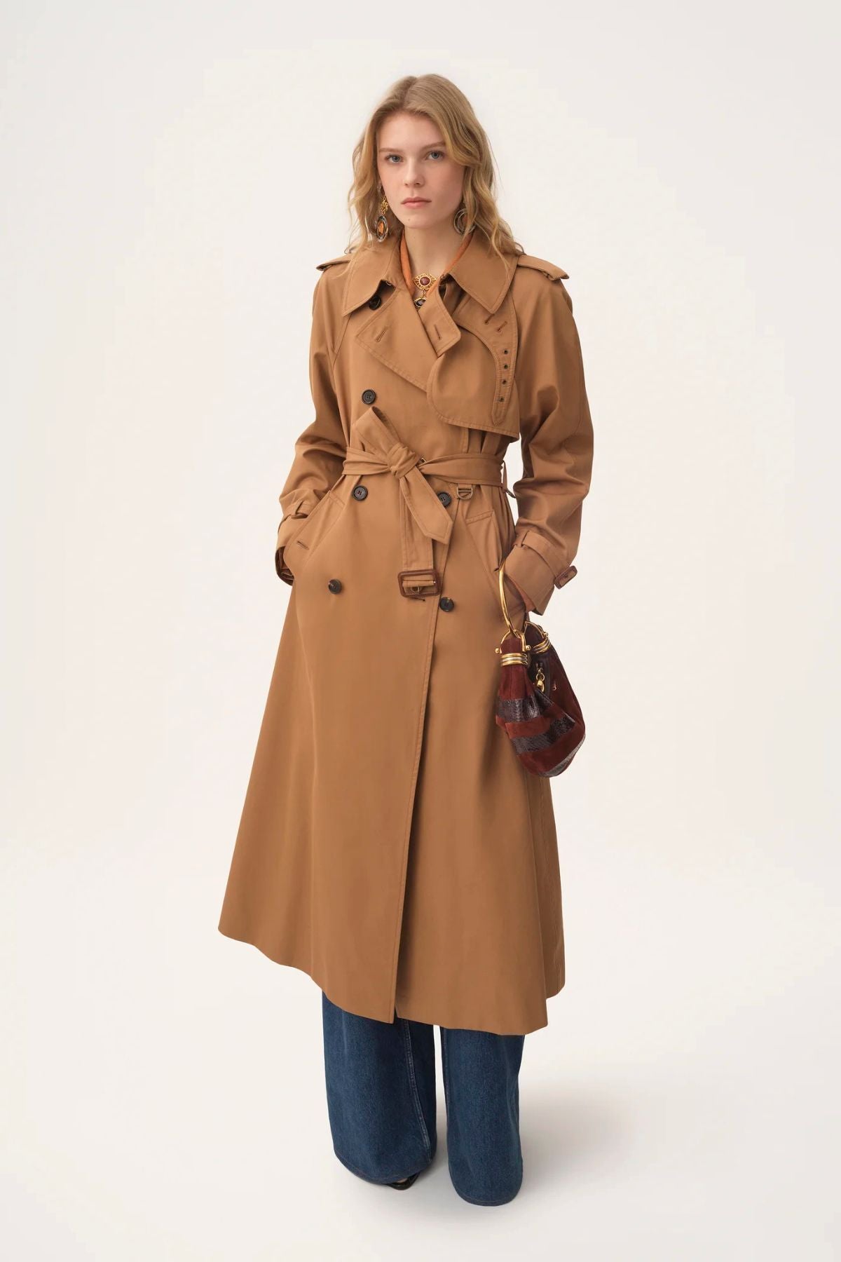 Chloé Cotton Gabardine Trench Coat - Golden Brown