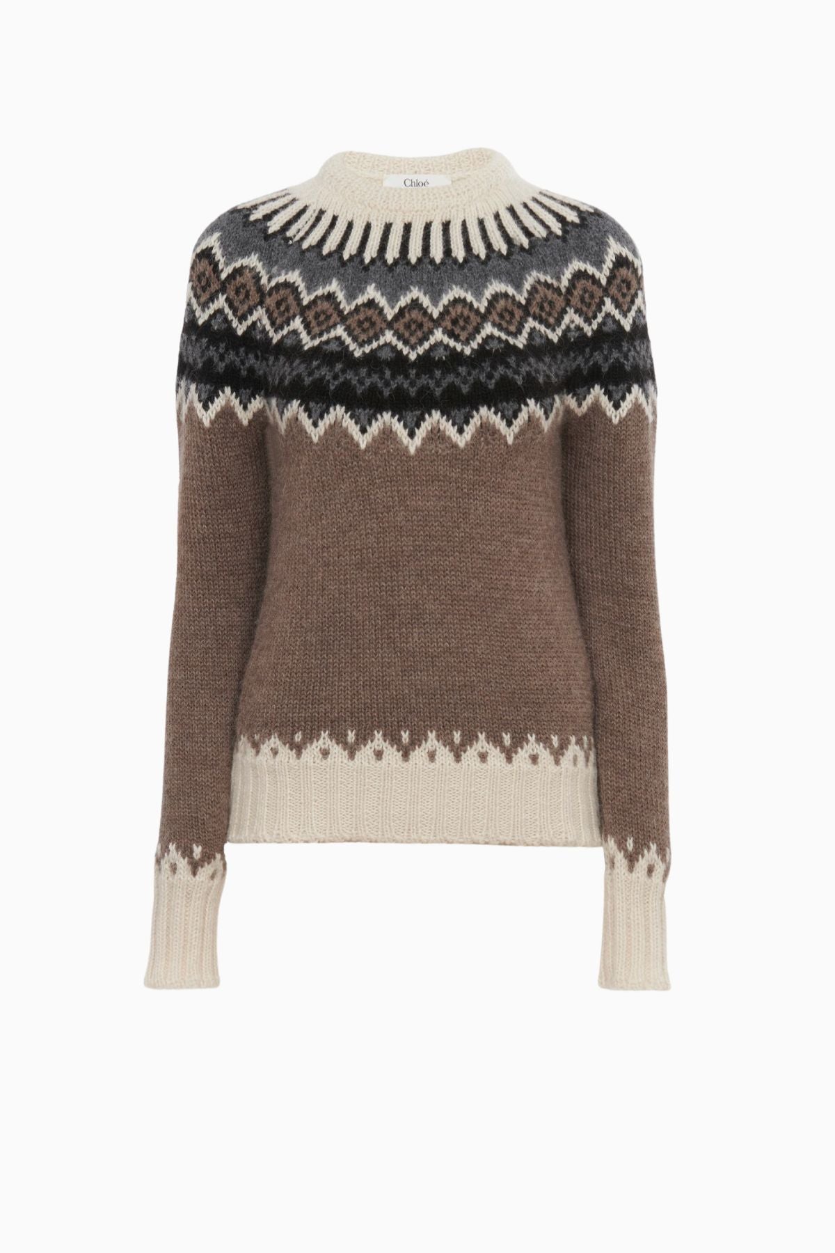 Chloé Fair Isle Jumper - Brown Beige