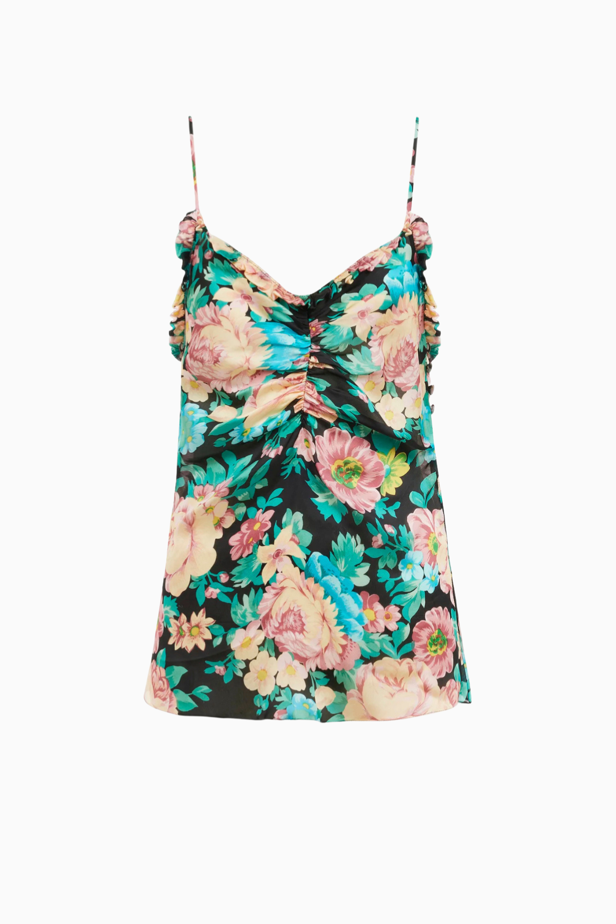 Chloé Floral Print Silk Cami - Black