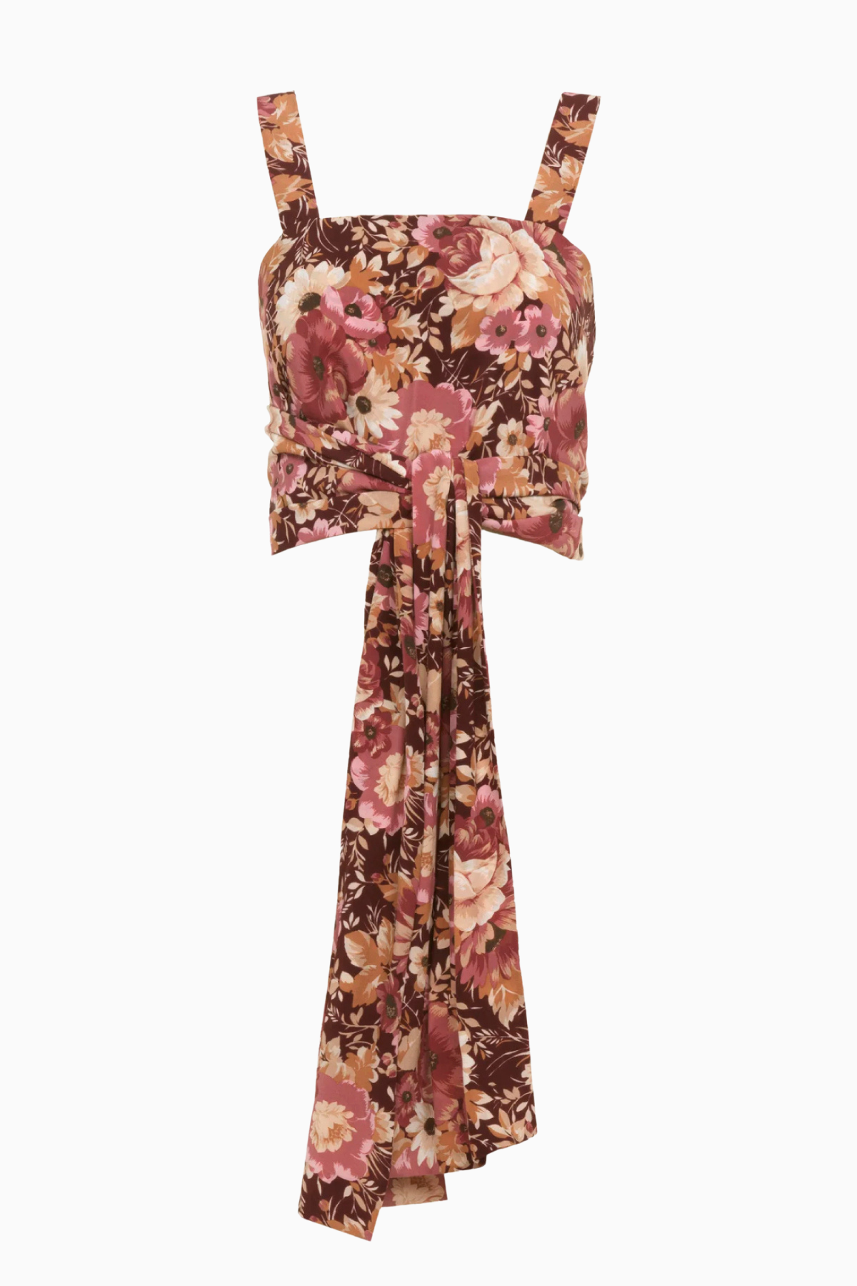 Chloé Floral Wrap Tank Top - Maroon Pink