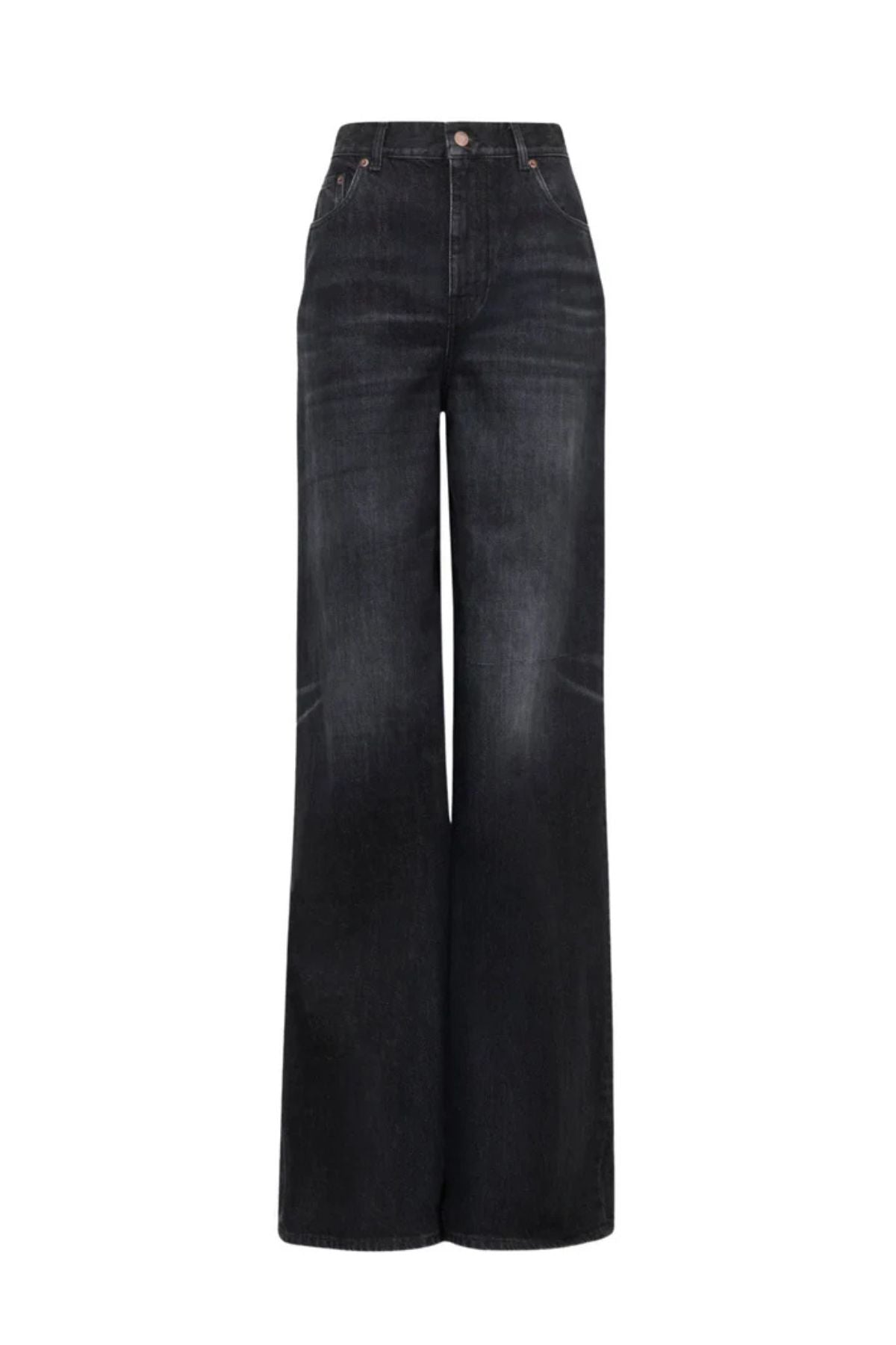 Chloé High Rise Wide Leg Jeans - Onyx Black
