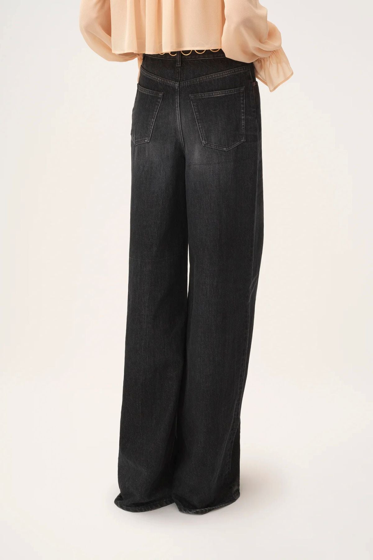 Chloé High Rise Wide Leg Jeans - Onyx Black
