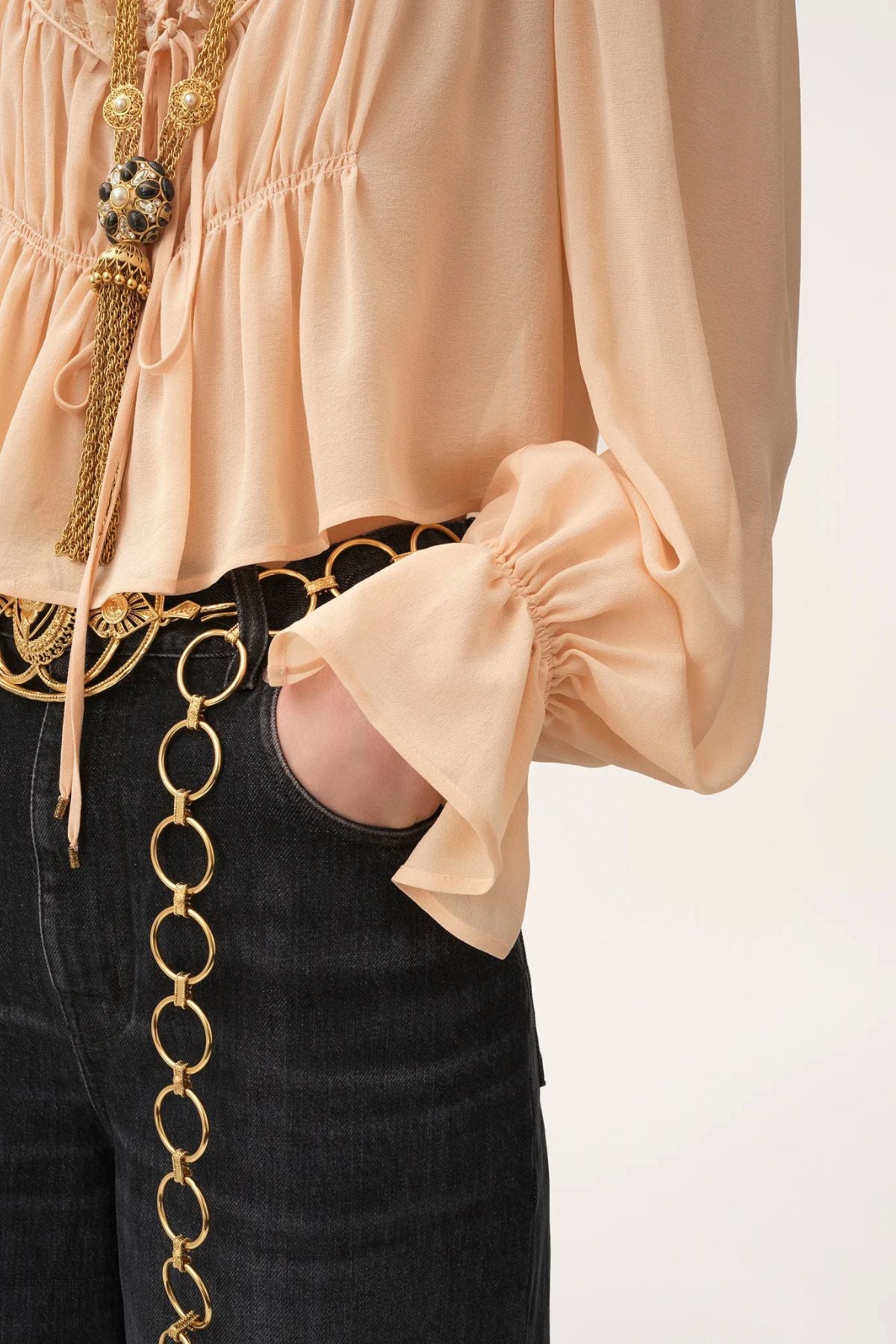 Chloé High Rise Wide Leg Jeans - Onyx Black