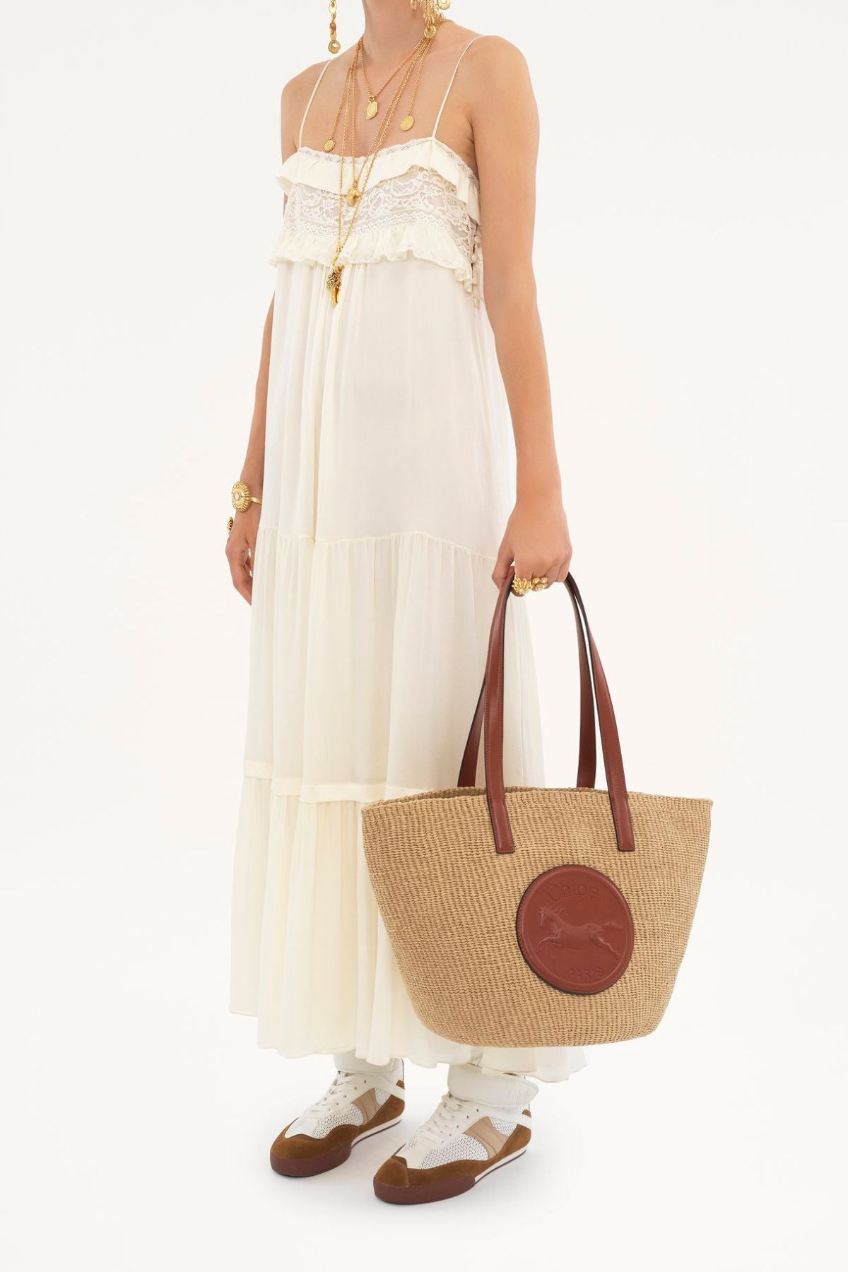 Chloé Horse Medal Basket Bag - Sepia Brown