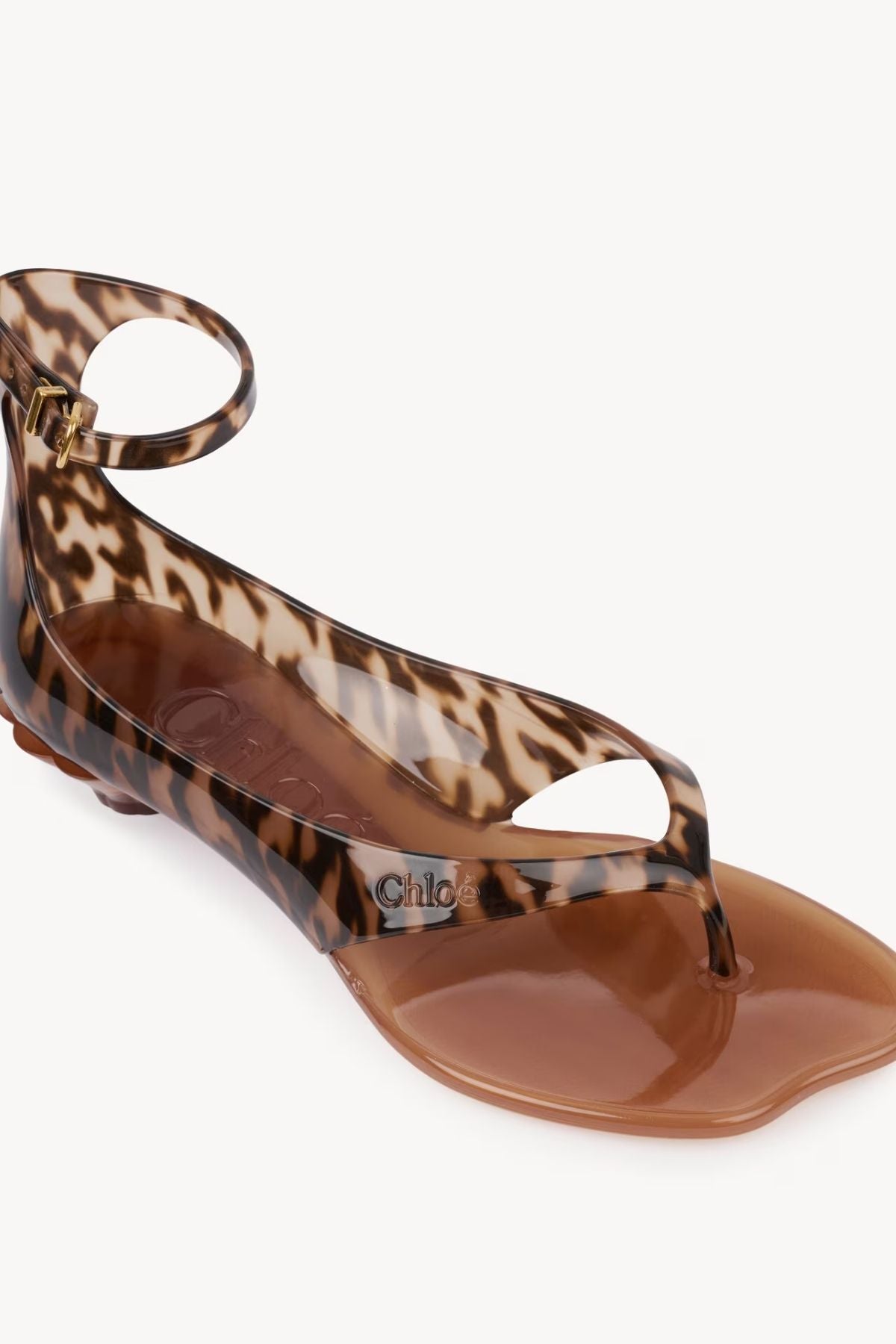 Chloé Jelly Leopard Sandal - Black Brown