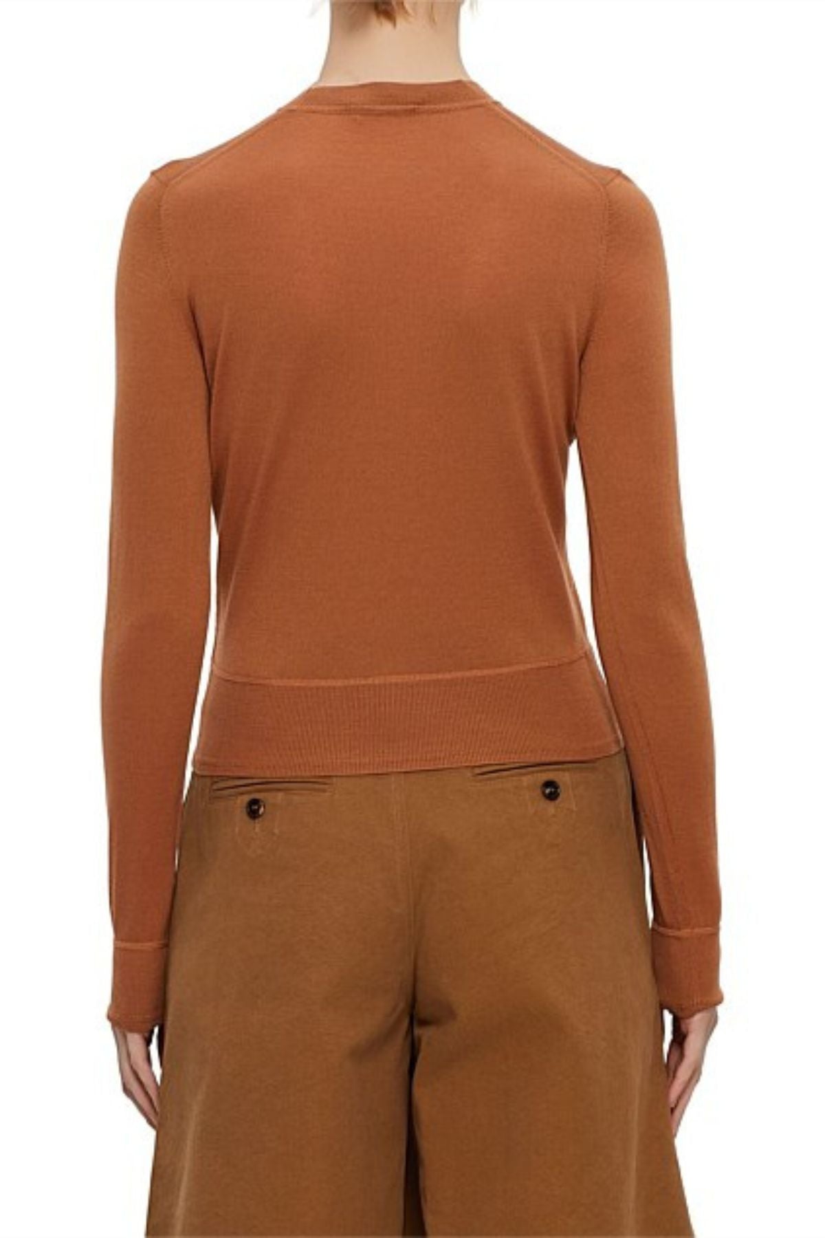 Chloé Long Sleeve Logo Sweater - Cognac Brown