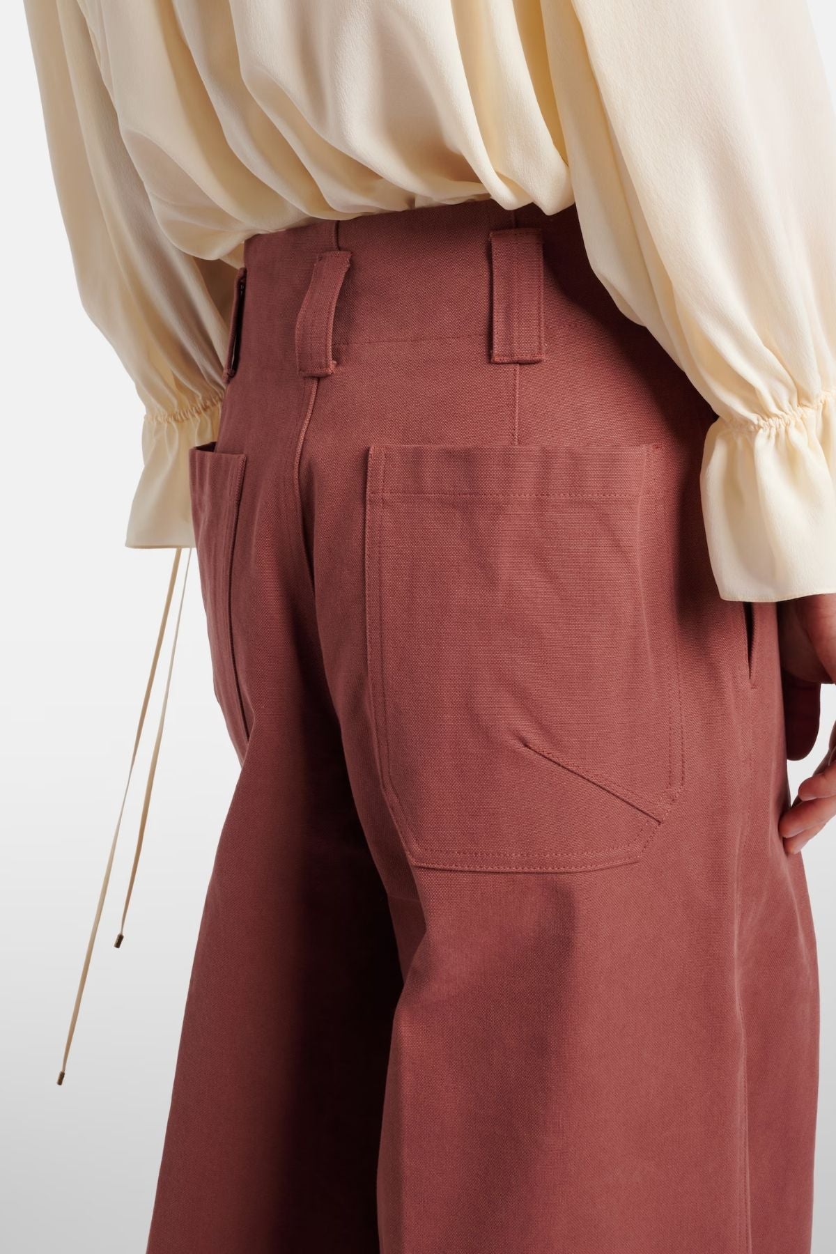 Chloé Organic Cotton Canvas Pant - Tawny Red