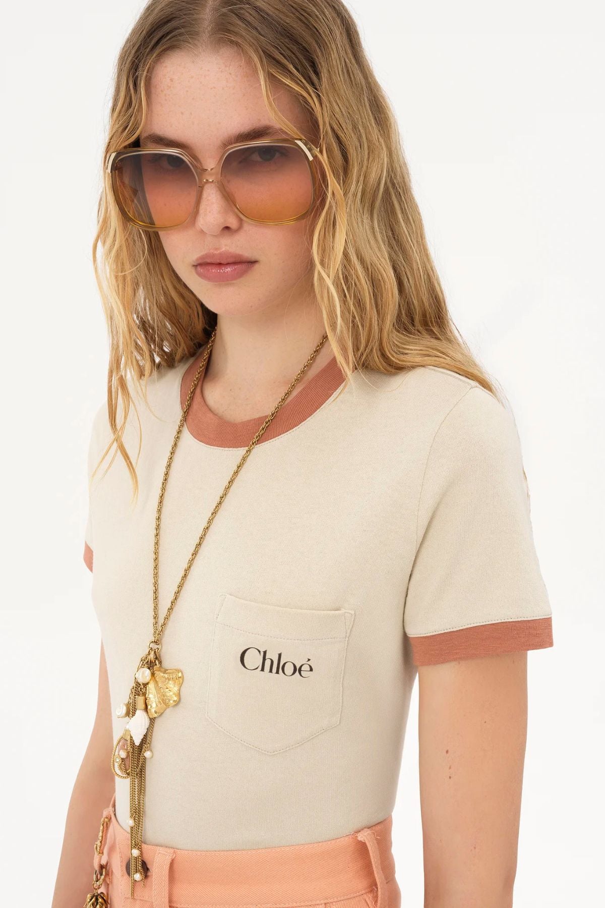 Chloé Ringer Tee - Blossom Beige