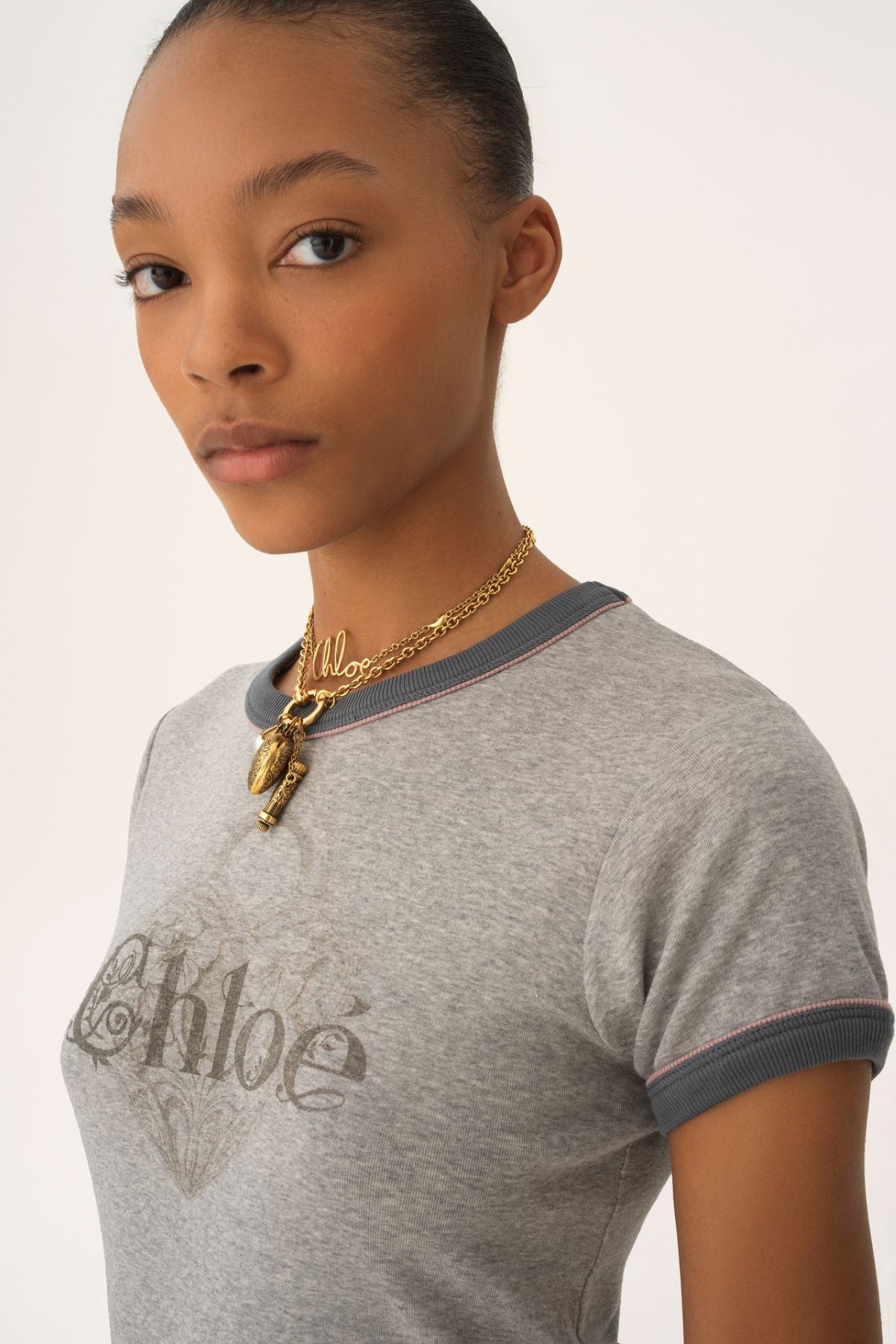 Chloé Ringer Tee - Neutral Grey