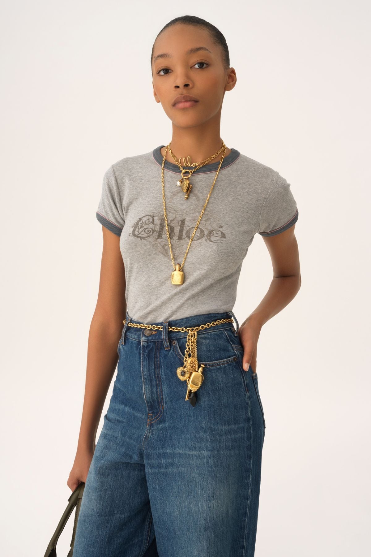 Chloé Ringer Tee - Neutral Grey