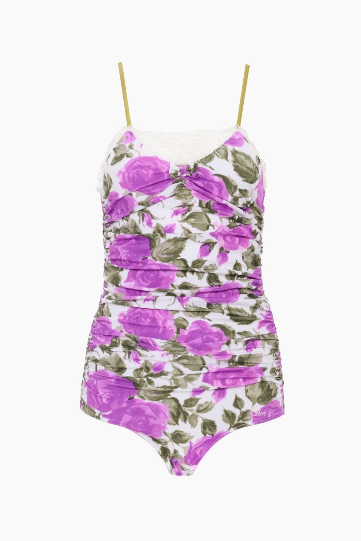 Chloé Roses Print Bodysuit - White Purple