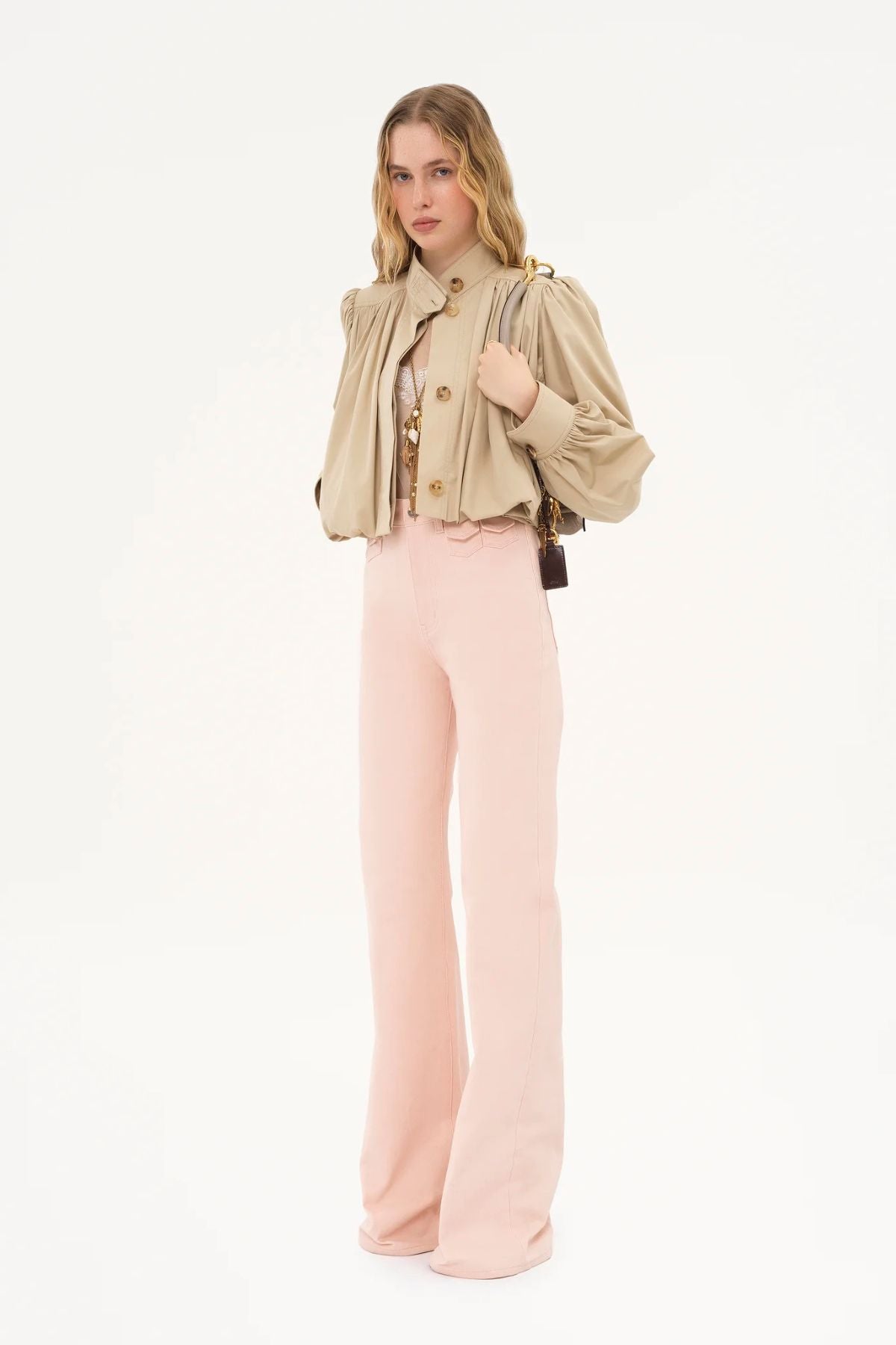 Chloé Runway Crop Jacket - Smoky Beige