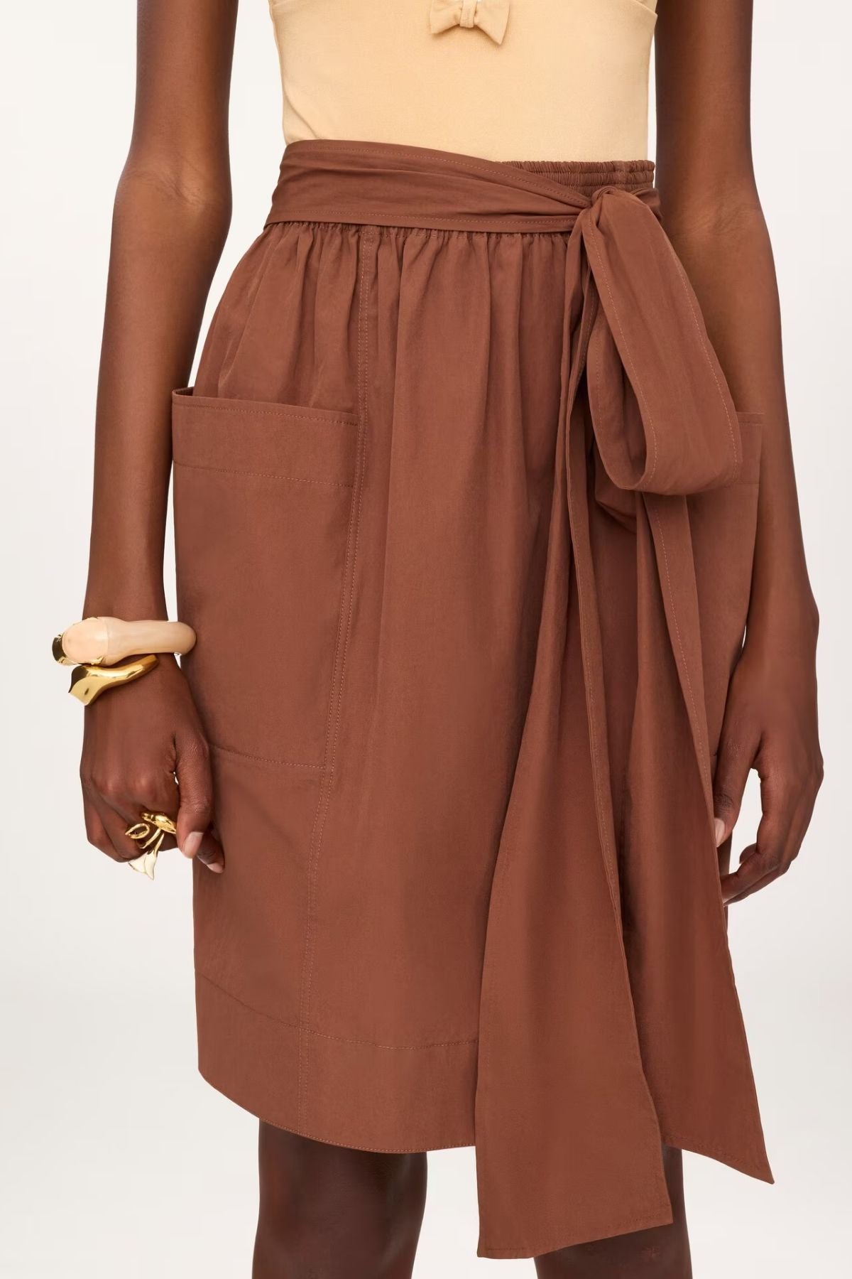 Chloé Skirt with Tie - Plain Brown