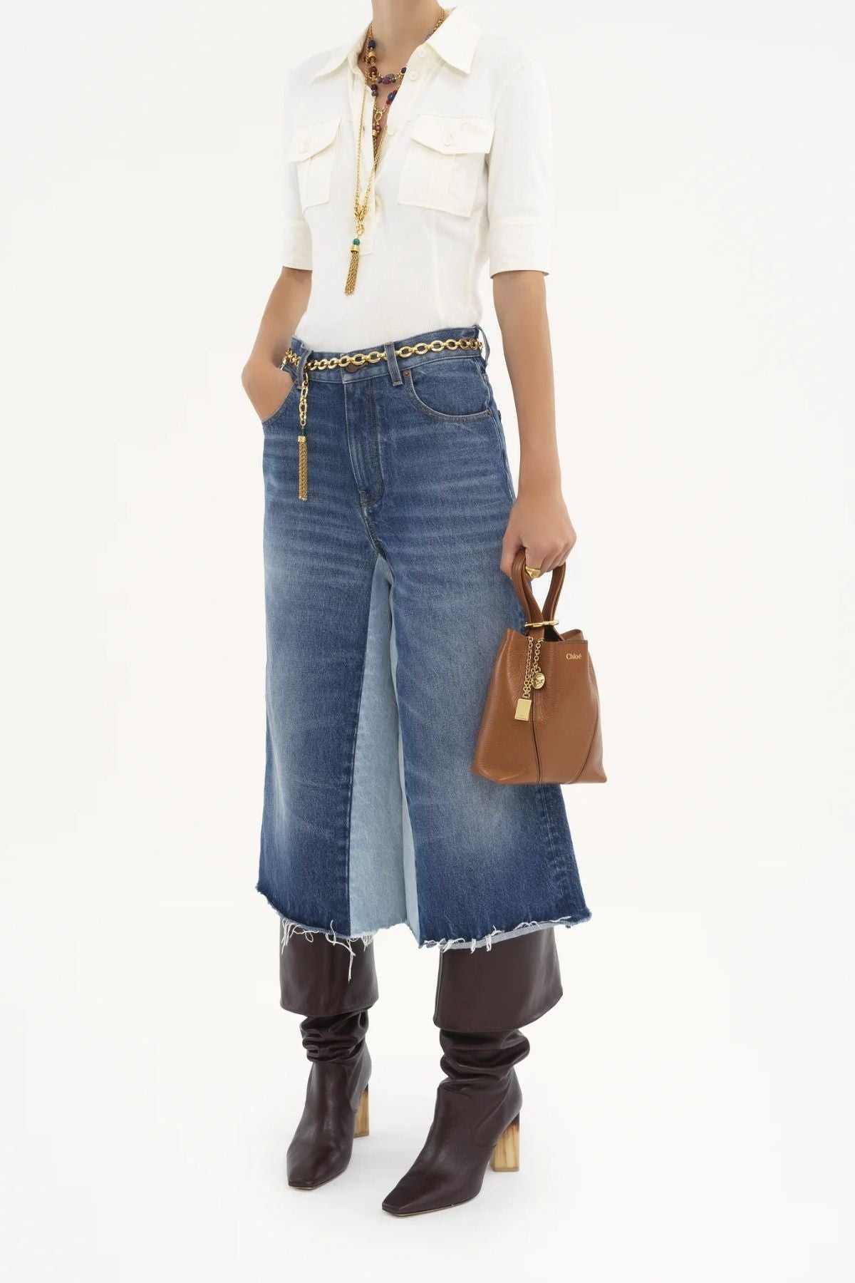 Chloé Small Spin Tote Bag - Clay Brown