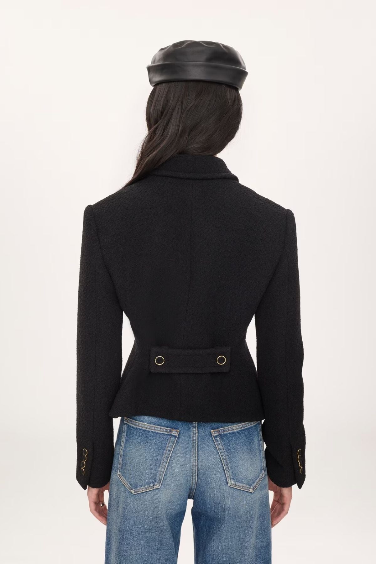 Chloé Wool Bouclette Shrunken Blazer - Black