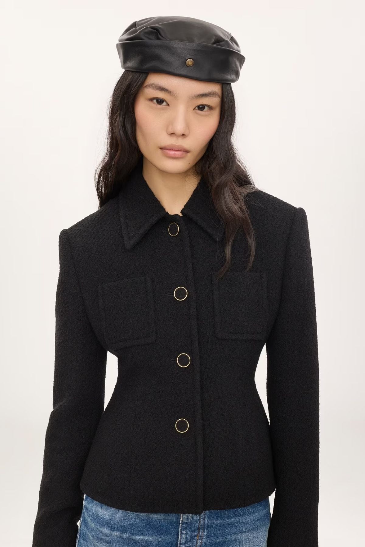 Chloé Wool Bouclette Shrunken Blazer - Black