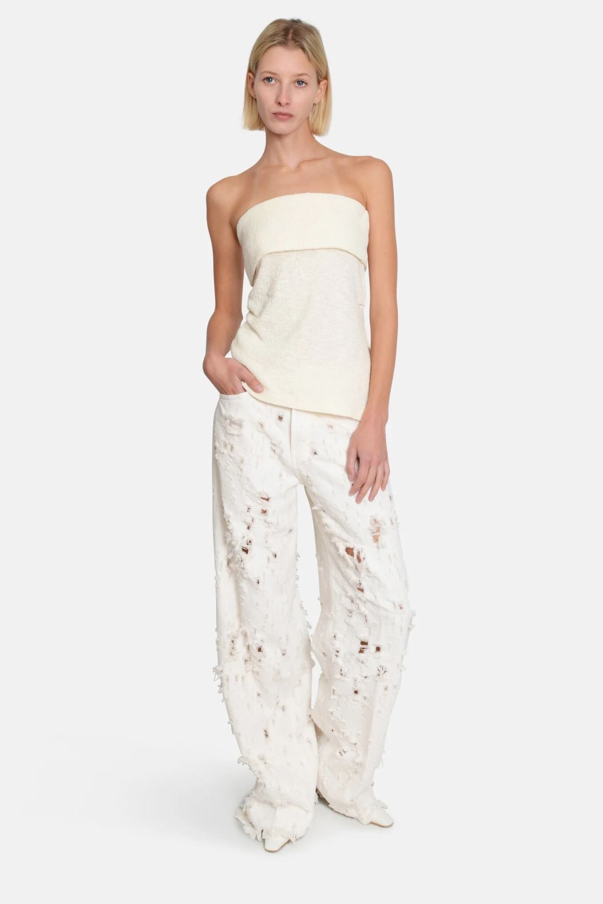 Closed Boucle Jersey Bandeau Top - Dune Beige