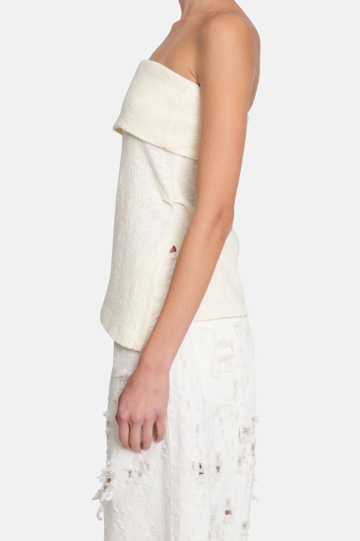 Closed Boucle Jersey Bandeau Top - Dune Beige