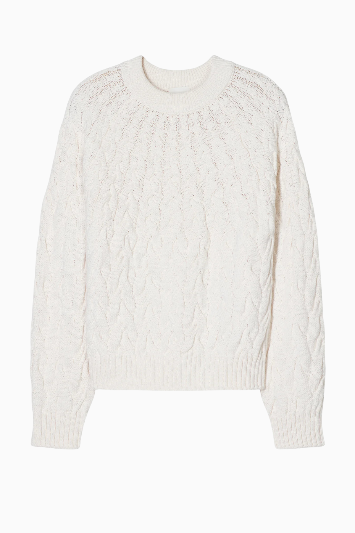 CLOSED Cable Crew Neck Sweater - Ecru