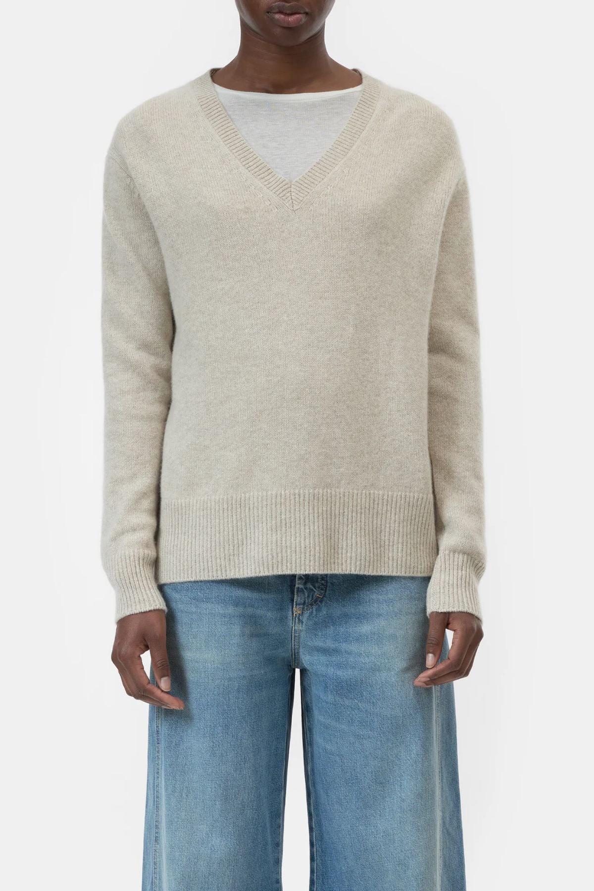 CLOSED Cashmere V-Neck Jumper - Clay Beige