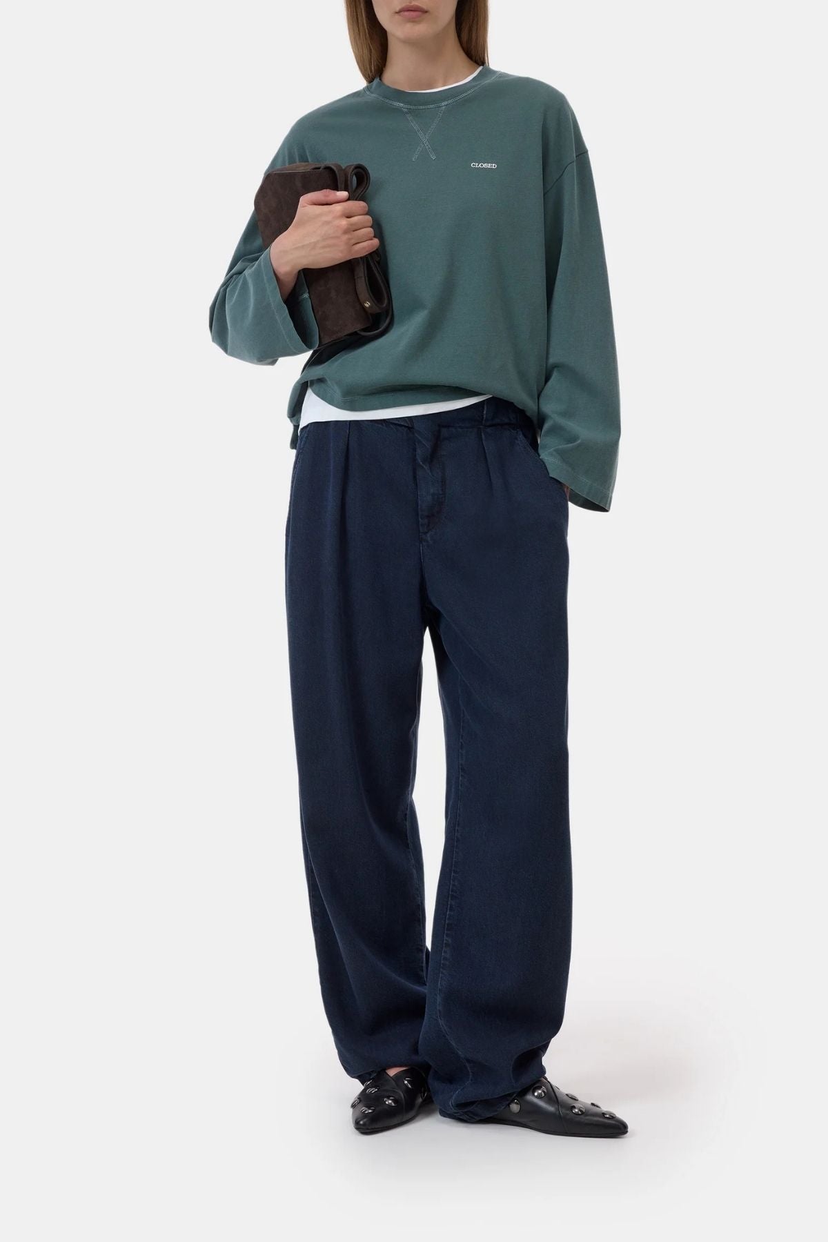 CLOSED Crew Longsleeve - Shadow Green
