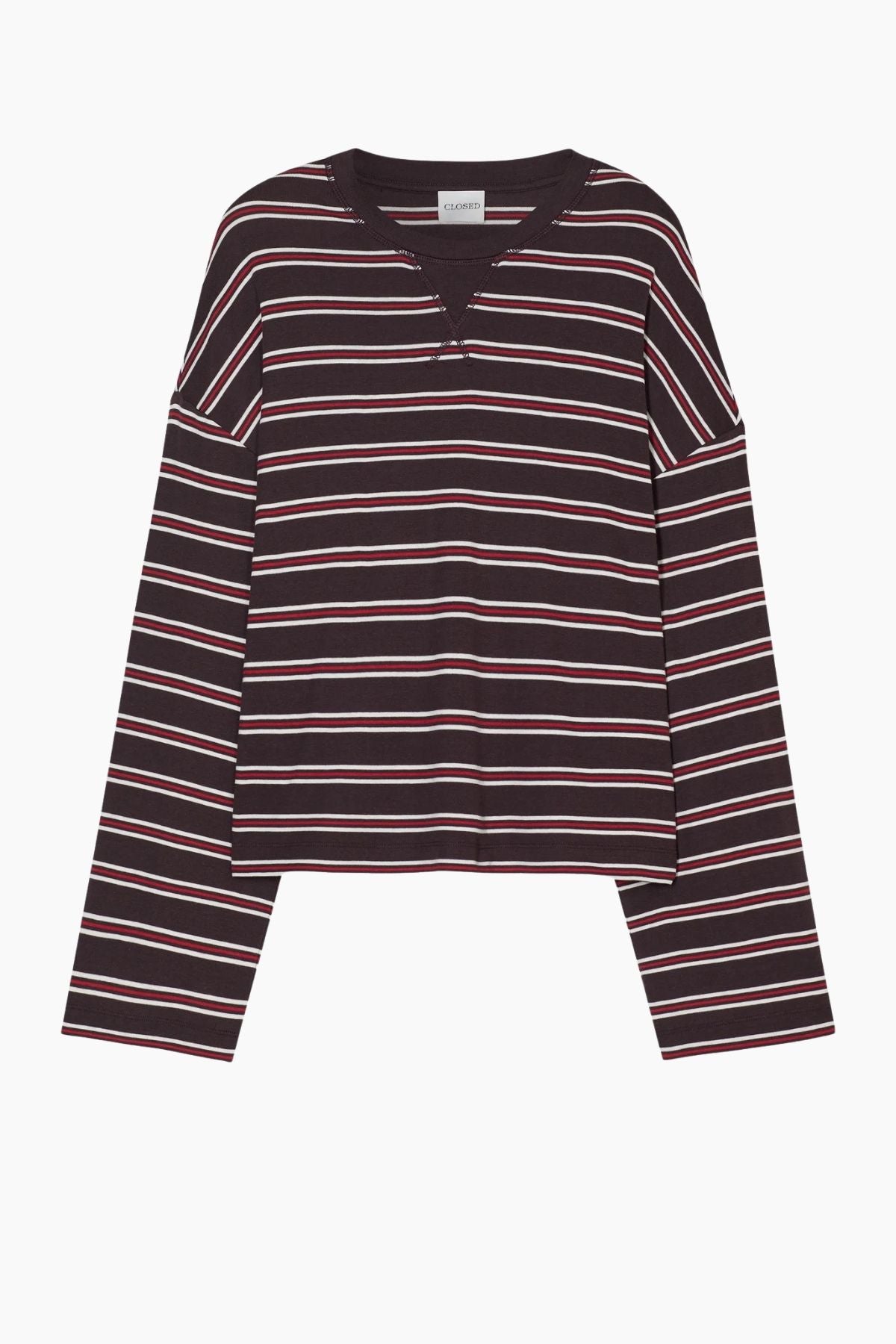 CLOSED Crewneck Striped Longsleeve - Cinder Brown
