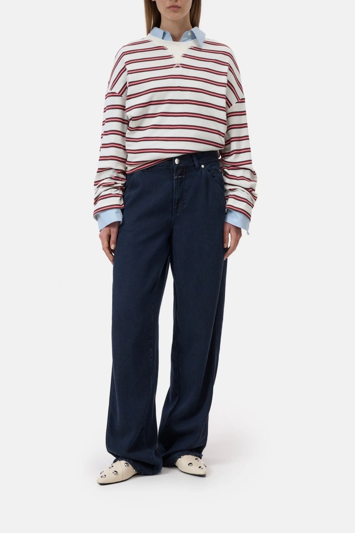 CLOSED Crewneck Striped Longsleeve - Ivory
