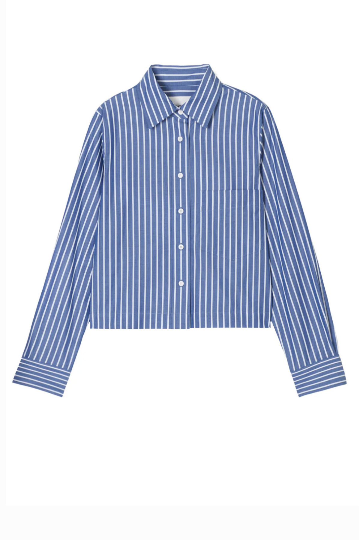 CLOSED Cropped Classic Shirt Striped - Graphite Blue