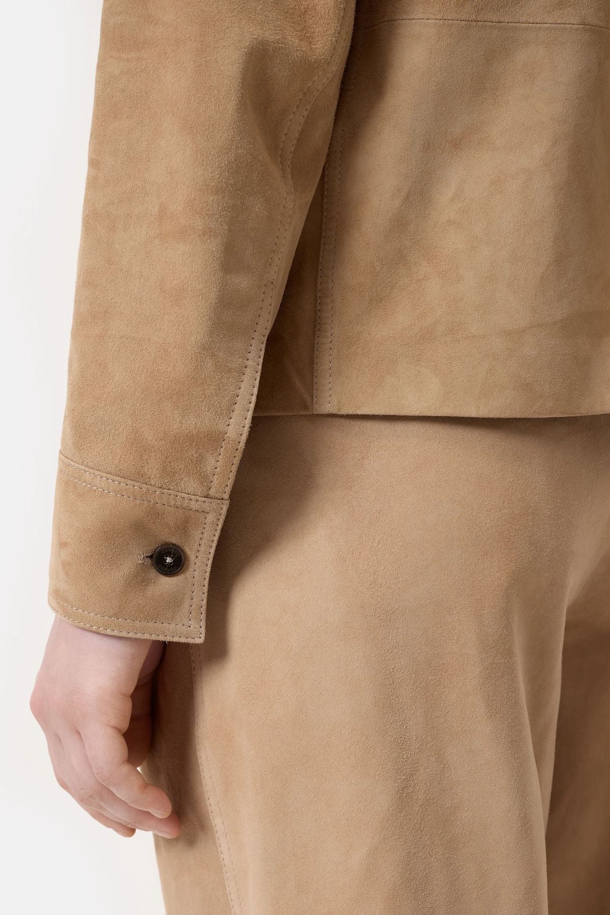 Closed Goat Suede Shirt Jacket - Desert Beige