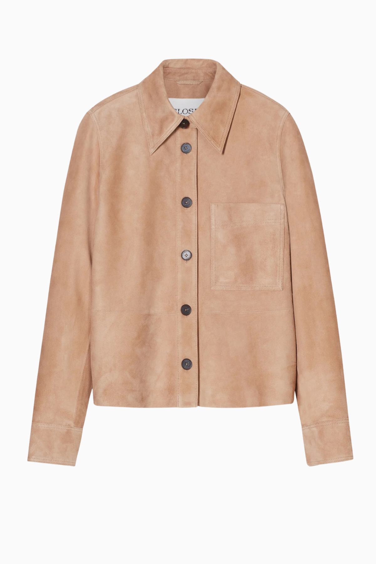 Closed Goat Suede Shirt Jacket - Desert Beige