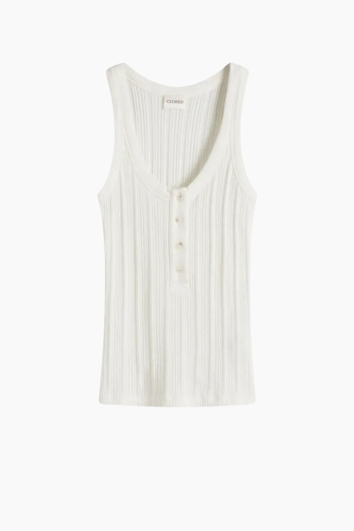 CLOSED Half Placket Tank Top - Ivory