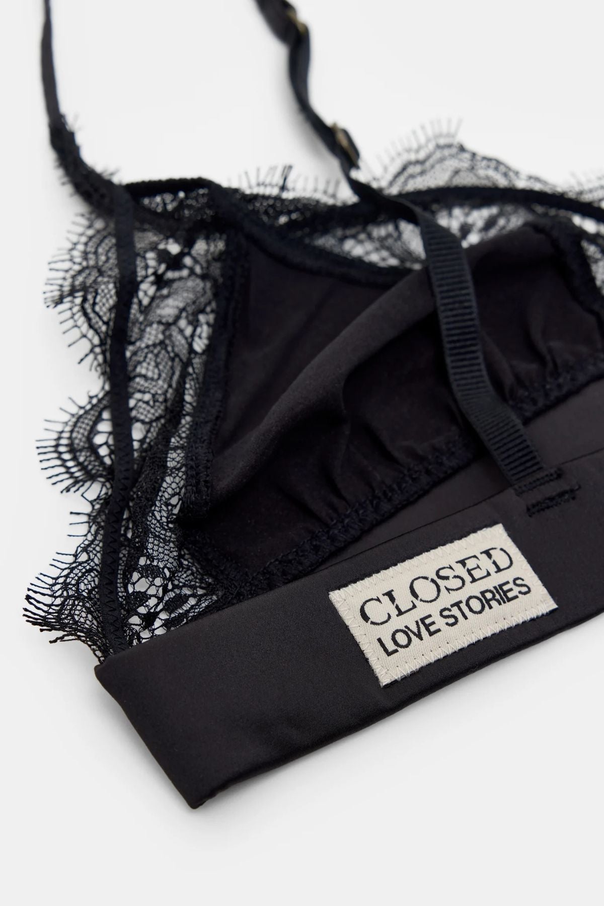 CLOSED Love Lace Triangle Bralette - Black
