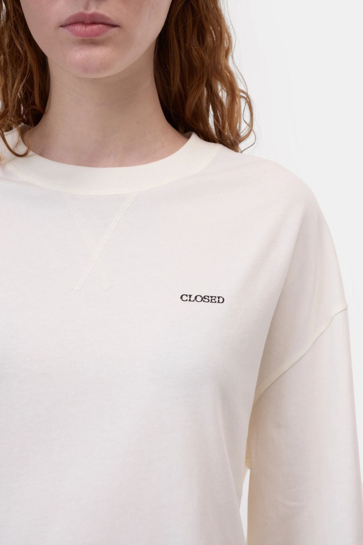 CLOSED LS Crewneck Organic Jersey - Ivory