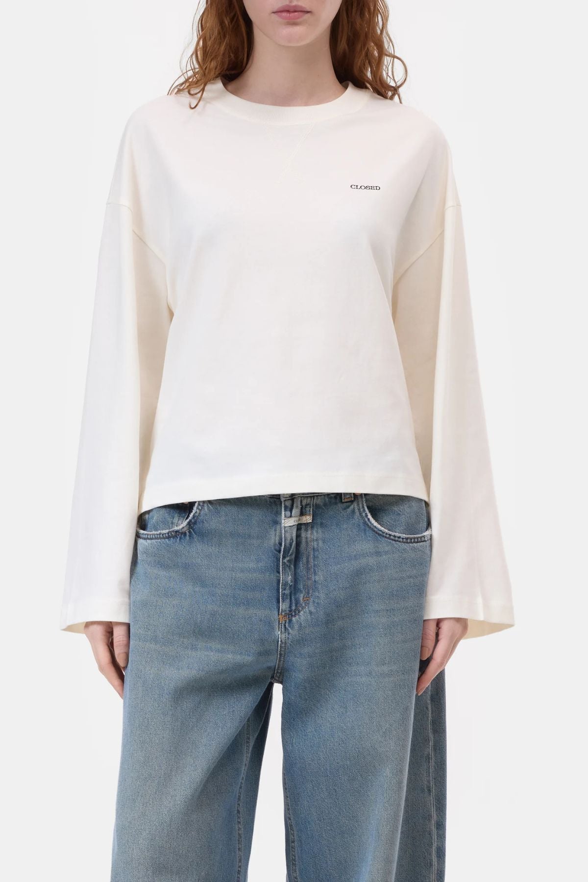 CLOSED LS Crewneck Organic Jersey - Ivory
