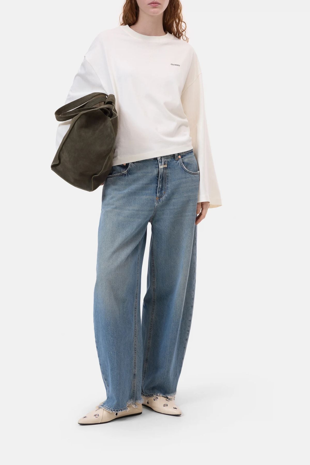 CLOSED LS Crewneck Organic Jersey - Ivory