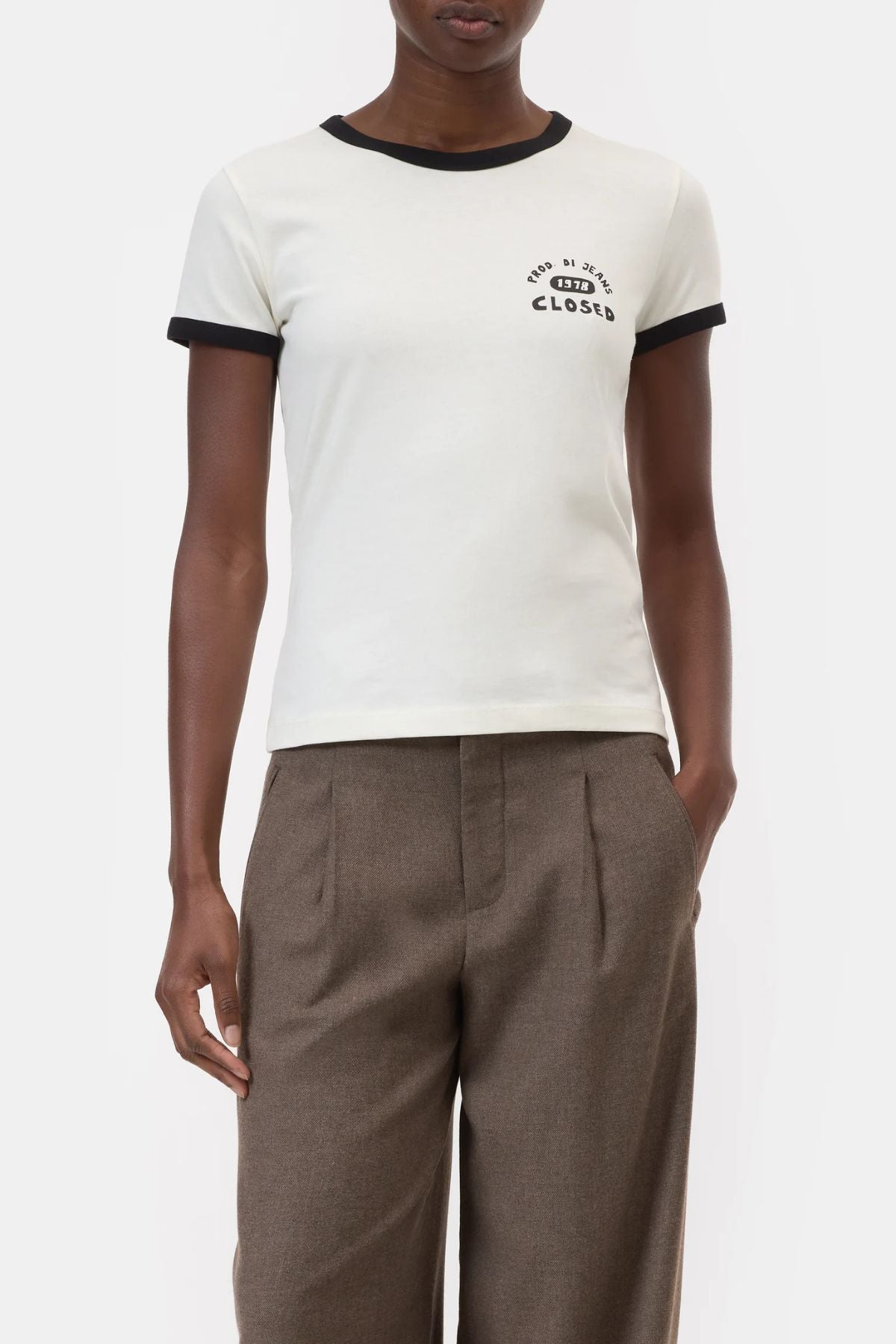 CLOSED Organic Jersey 1978 Ringer Tee - Ivory