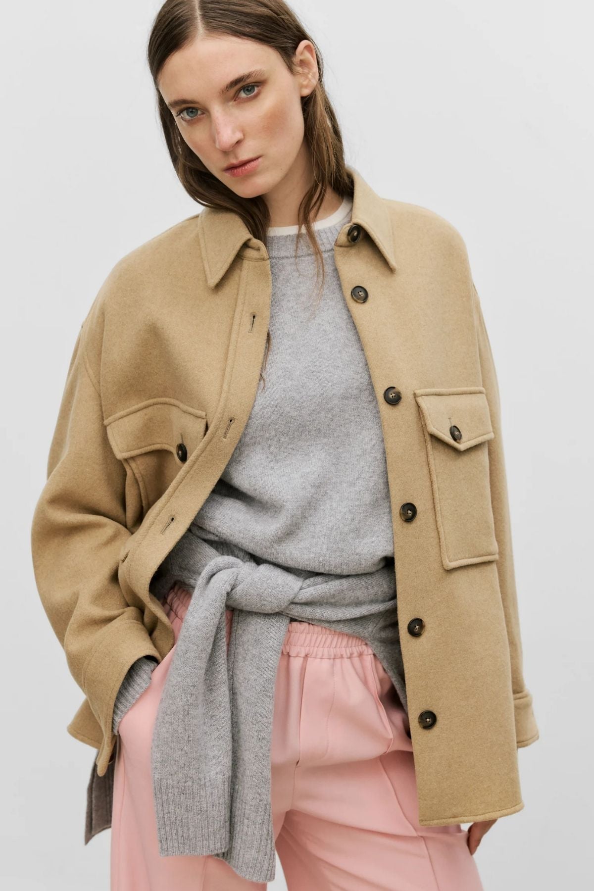 CLOSED Oversize Shacket - Sand Beige