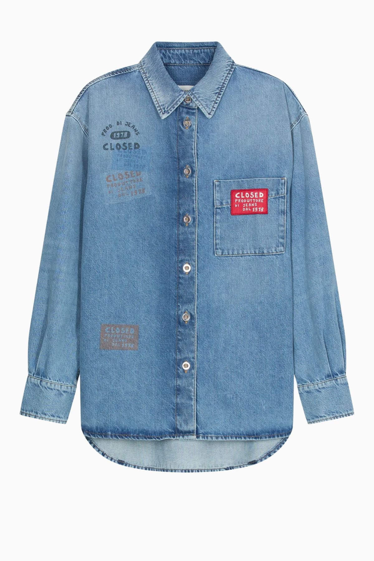 CLOSED Oversized Denim Shirt - Mid Blue