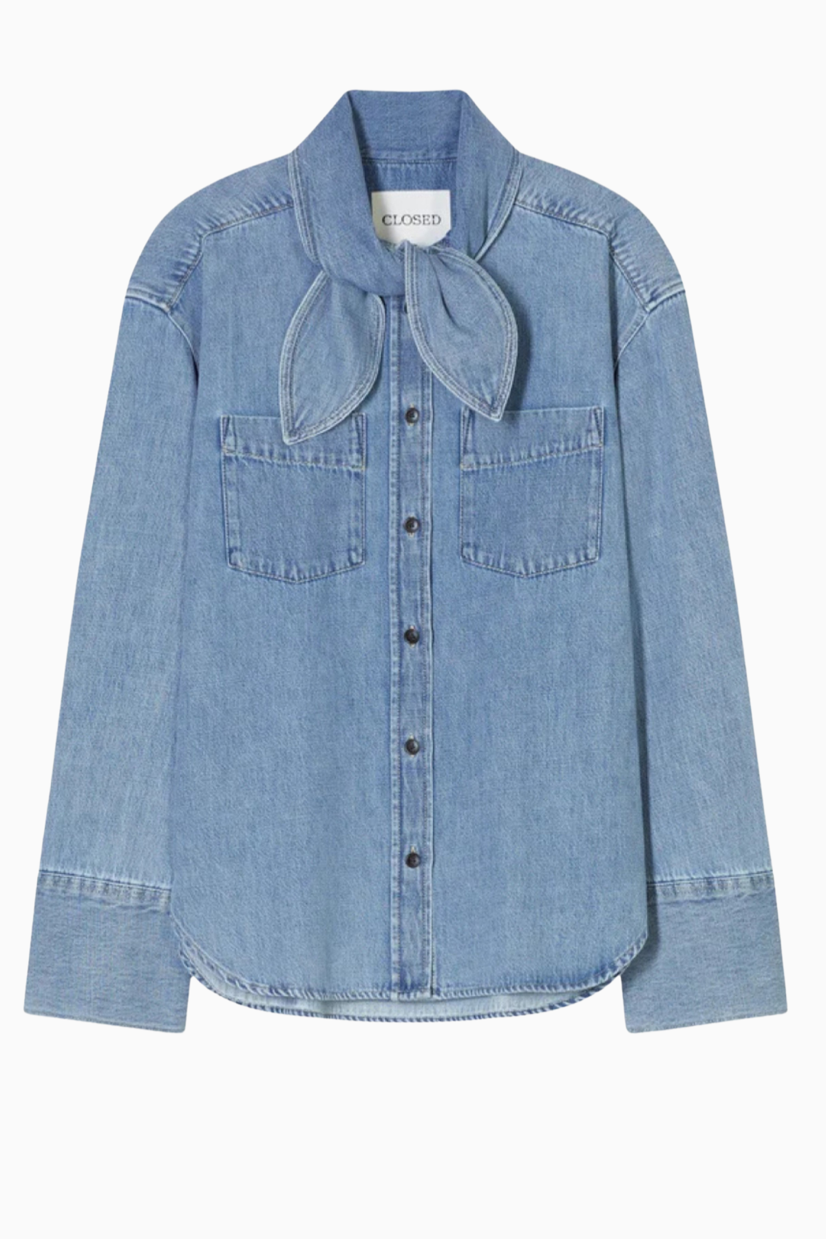 CLOSED Scarf Denim Shirt - Light Blue