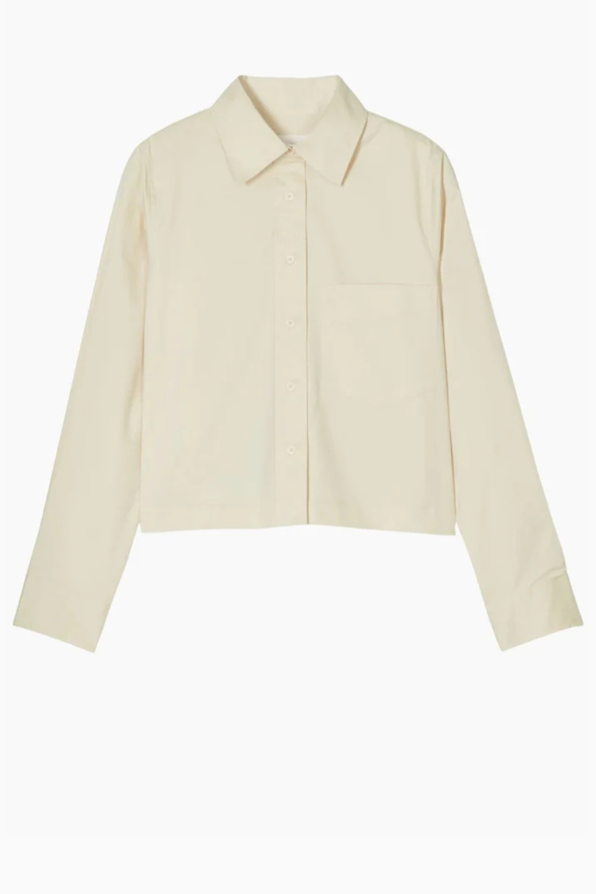 CLOSED Short Cotton Poplin Shirt - Vanilla Beige