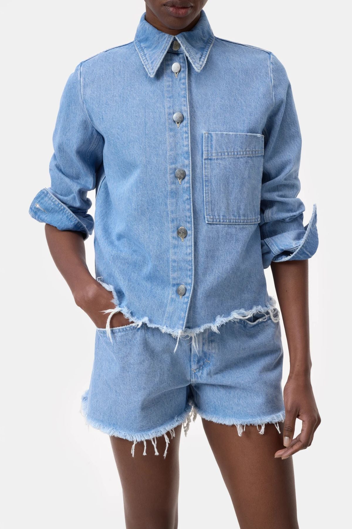 Closed Short Denim Jacket - Light Blue