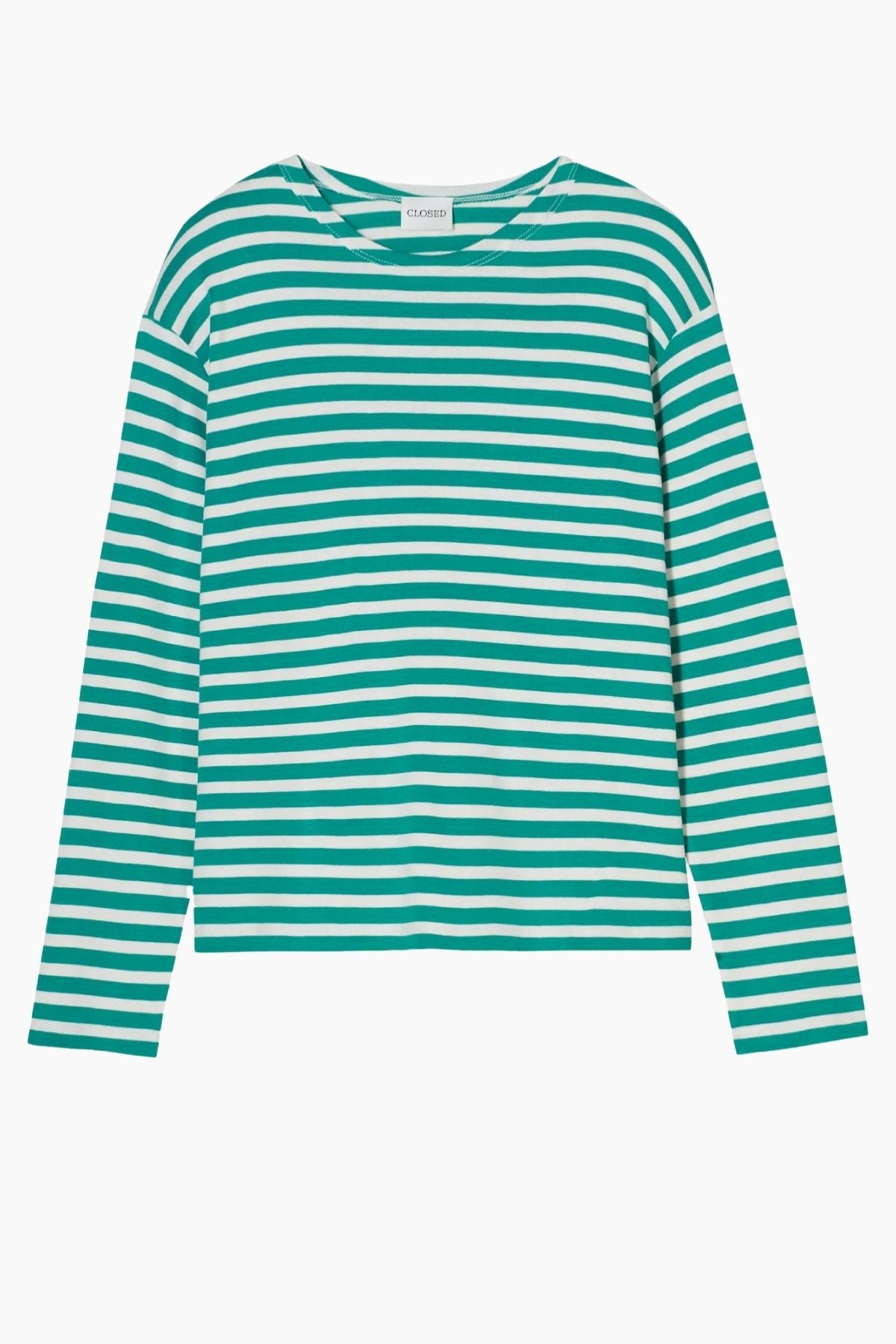 CLOSED Striped Long Sleeve T-Shirt Meadow Green