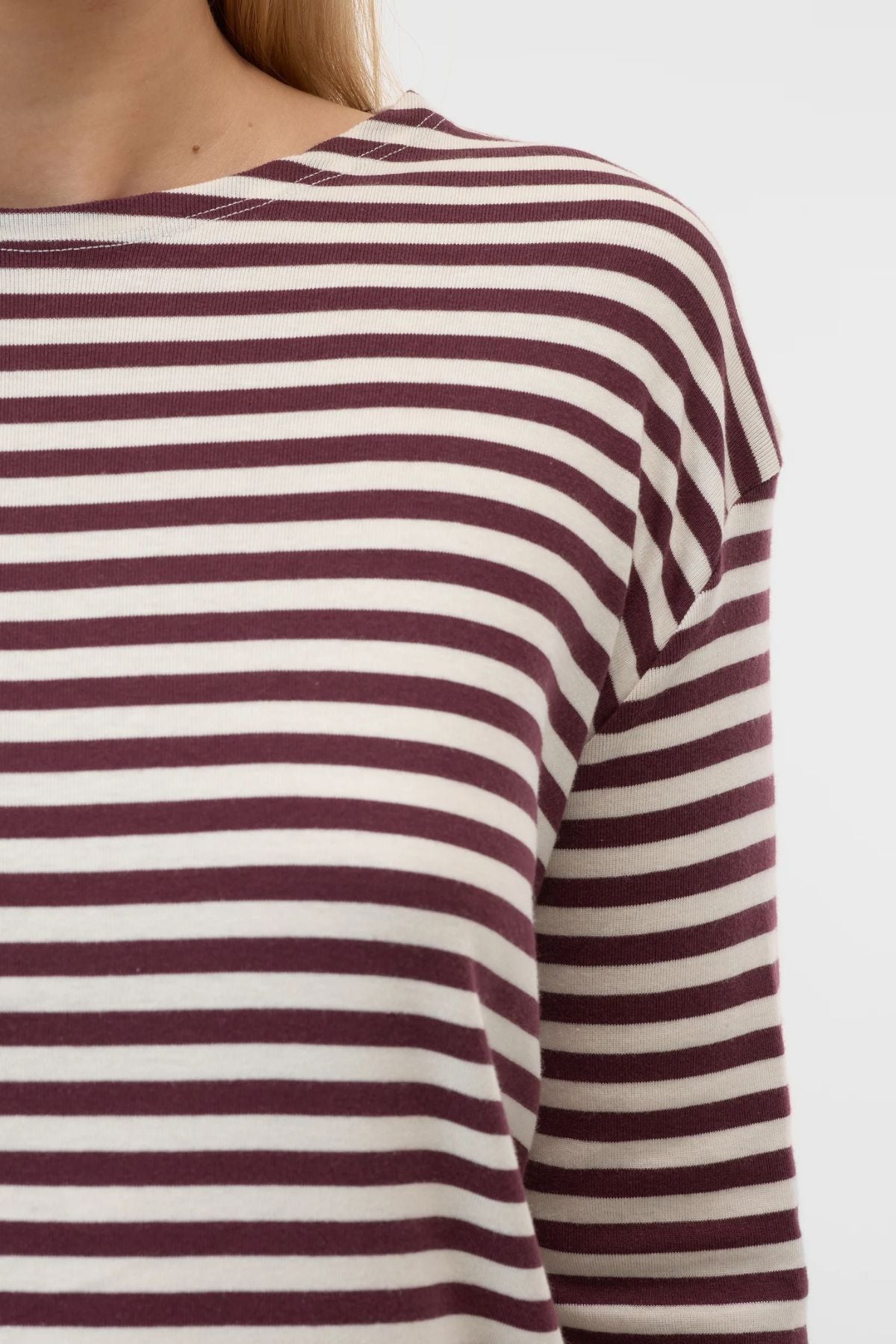 CLOSED Striped Long Sleeve T-Shirt - Dark Raisin