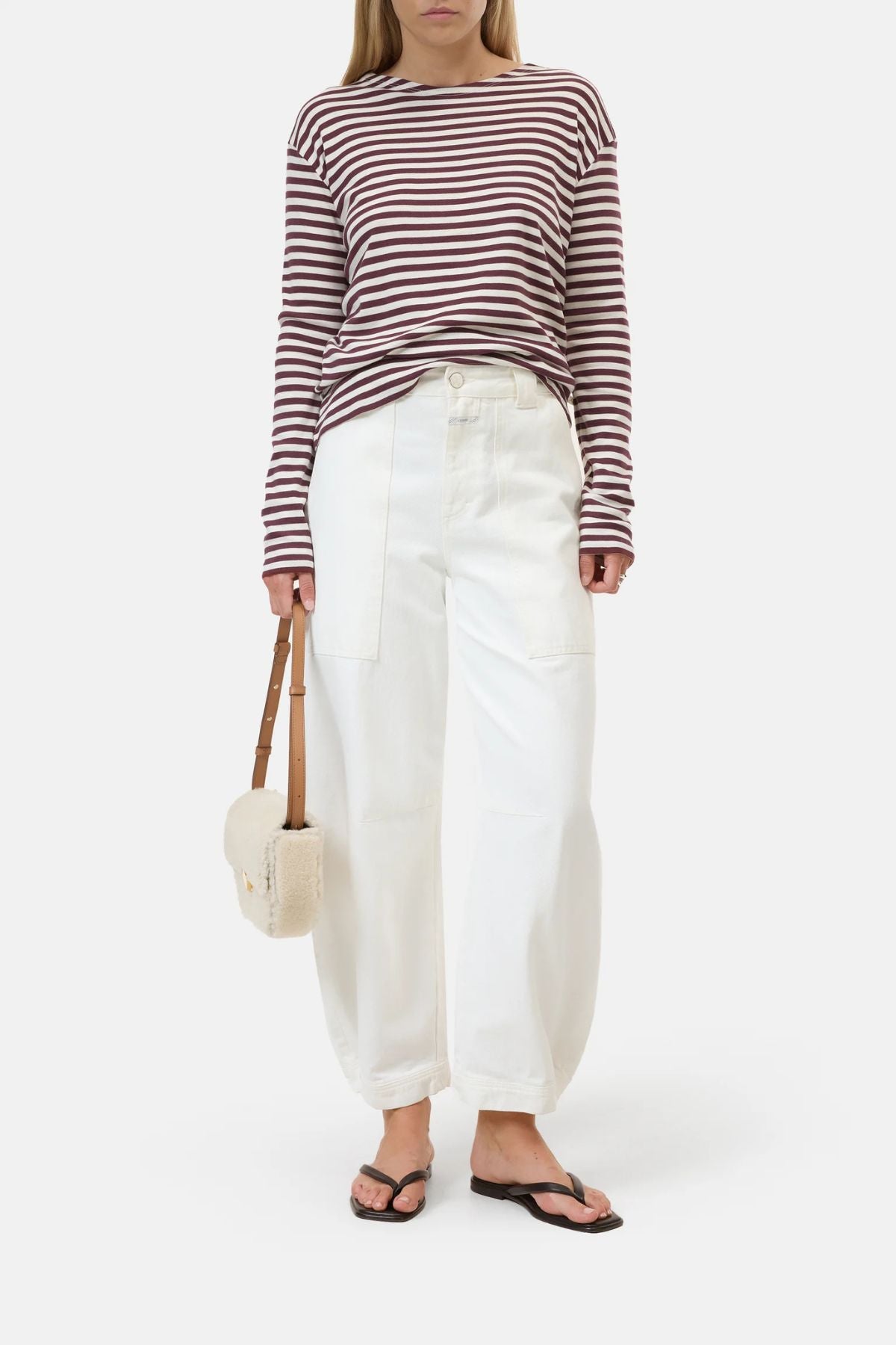 CLOSED Striped Long Sleeve T-Shirt - Dark Raisin