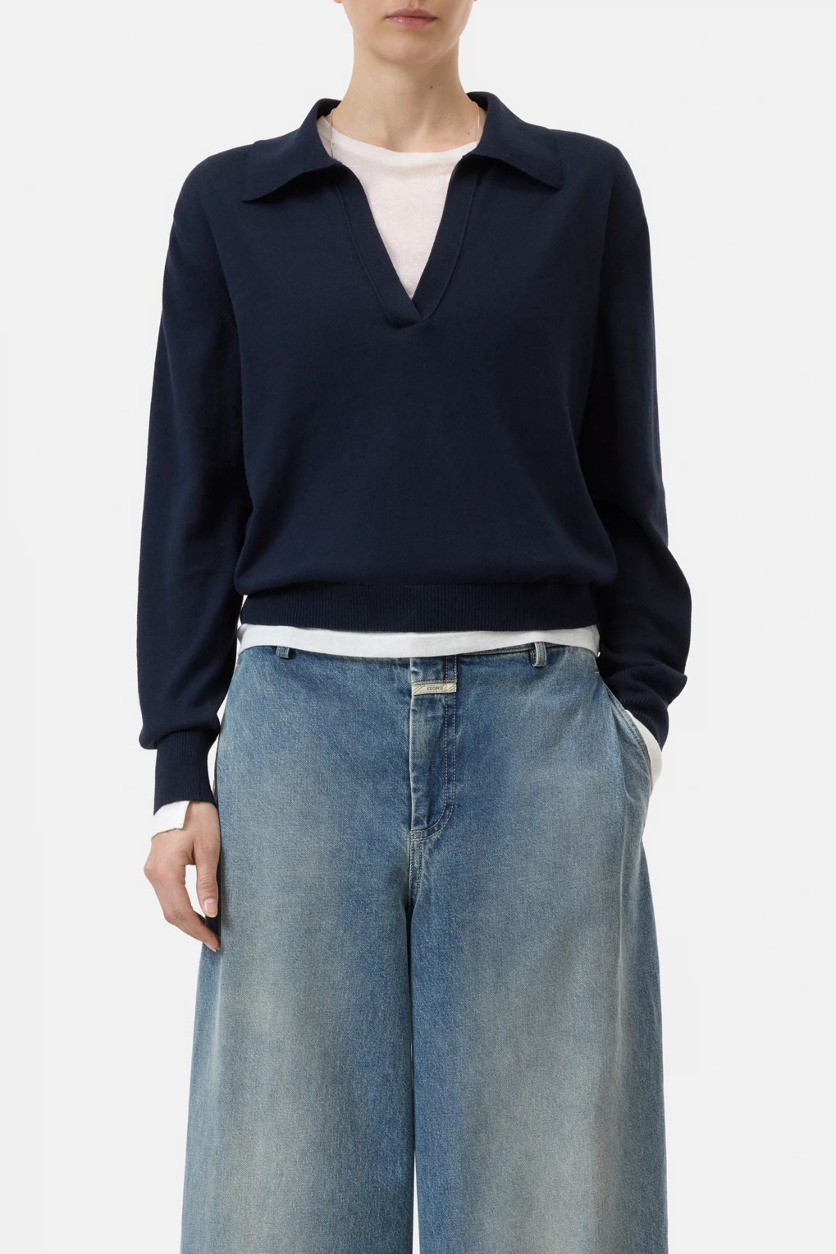 CLOSED LS Polo Jumper - Dark Night