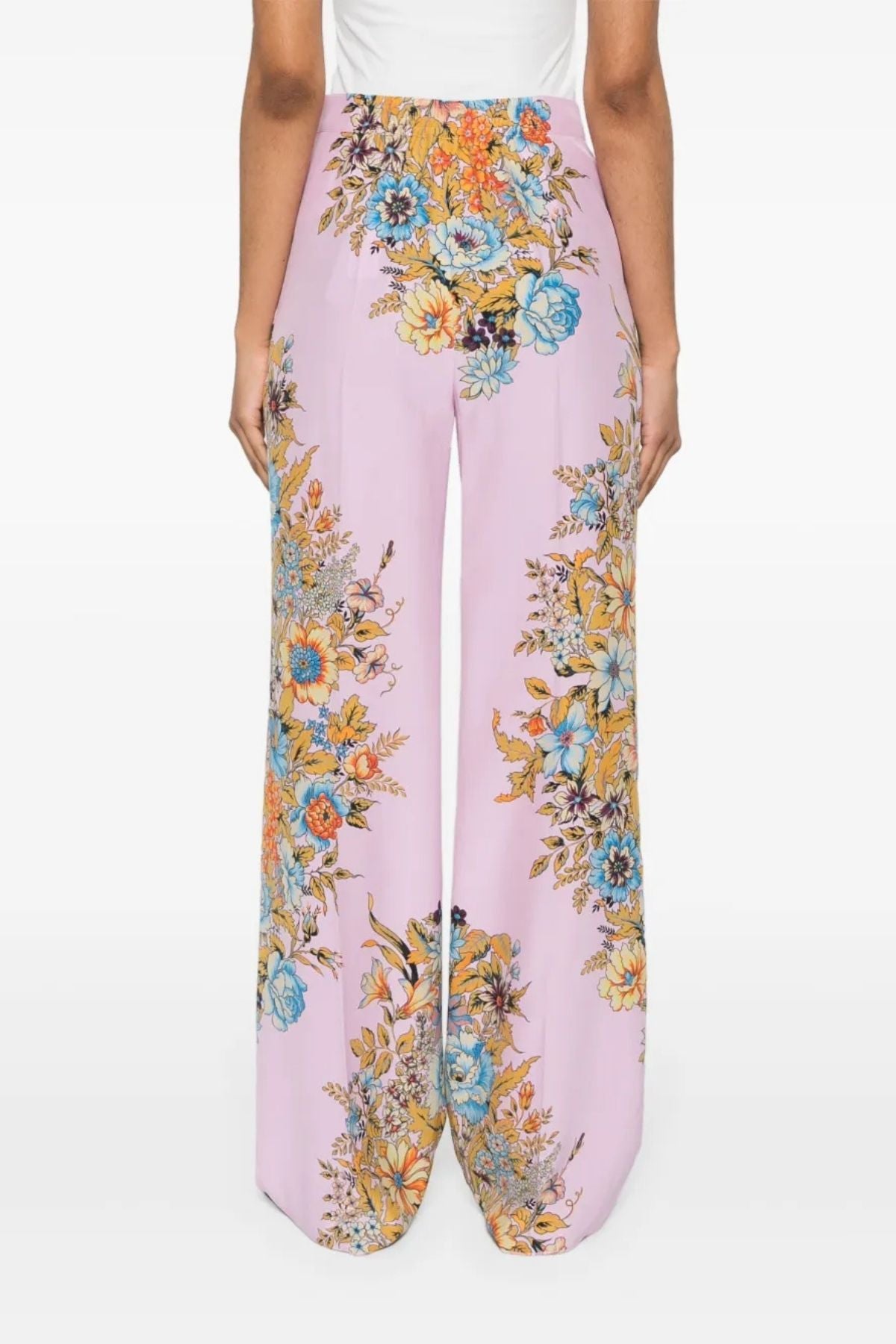 Etro Floral Silk Pyjama Pant - Pink Multi